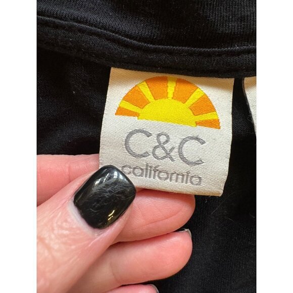 C&C California Dress Womens Extra Small Black Short Sleeve Scoop Neck Tee Maxi - Picture 9 of 11